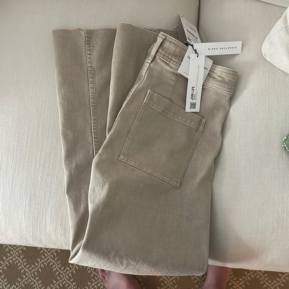 Zara marine straight pants in stone grey. Size 2.